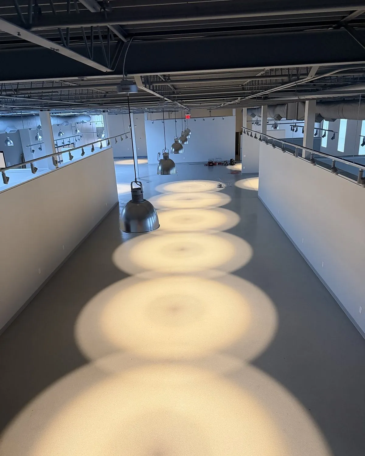Commercial pendant lighting installed by a licensed commercial electrician
